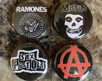Punk Rock Button Set (Four 1" Pins)