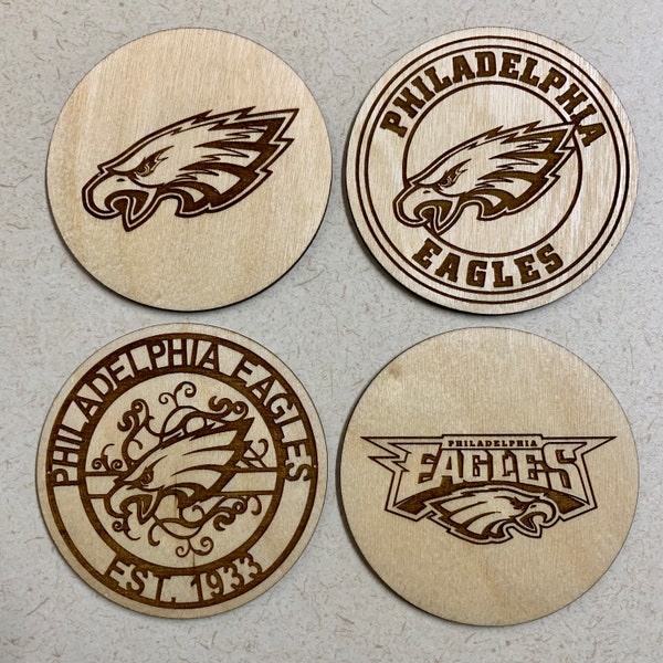 Philadelphia Eagles Engraved Coasters - 3.5" Set of 4