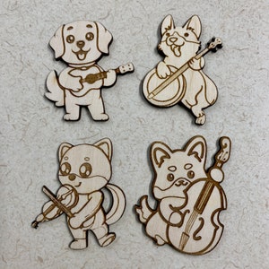 Miniatur Hunde mit Bluegrass/Country Instrumenten (Gitarre,Banjo,Geige,Bass)