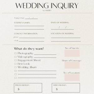 Wedding Inquiry Form