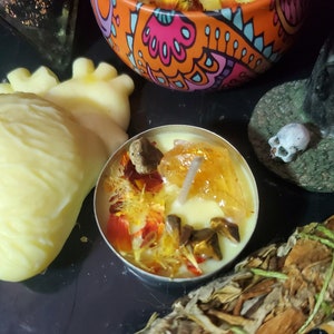 Citrus Money Flower Waning Crescent Moon Intention Soy Candle