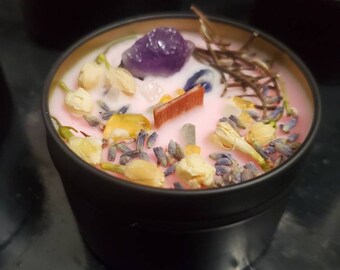 Rose Anxiety & Depression Relief Waxing Crescent Moon Phase Intention Soy Candle