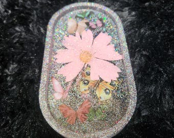 Unique Vibrant Handmade Resin Trays l Gifts for Her l Floral Art l Y2K Home Decor