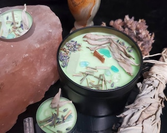Cleansing Lemongrass Waning Gibbious Moon Phase Intention Candle