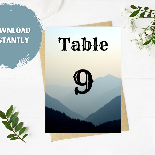Mountain Themed Table Numbers Etsy
