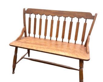 PAINT ME - Vintage Solid Maple Wood Mudroom Entryway Entry Outdoor Bench Chair Seat