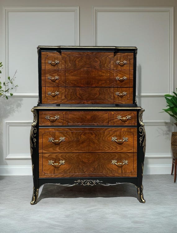 brown dresser with gold handles Tribesigns 55" Modern 6-Drawer Dresser with Gold Handles, Wood Cabinet, Brown