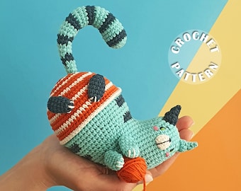 Crochet pattern Tiger the cat | Amigurumi Crochet | PDF pattern| written and step by step photos |