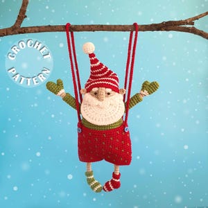 Schema all'uncinetto Happy the Gnome | Amigurumi all'uncinetto | Modello PDF in inglese | Motivo natalizio