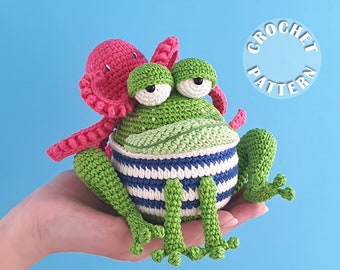 Crochet pattern Miron the Frog | Pattern Octopus | Amigurumi Crochet | PDF pattern| written and step by step photos |