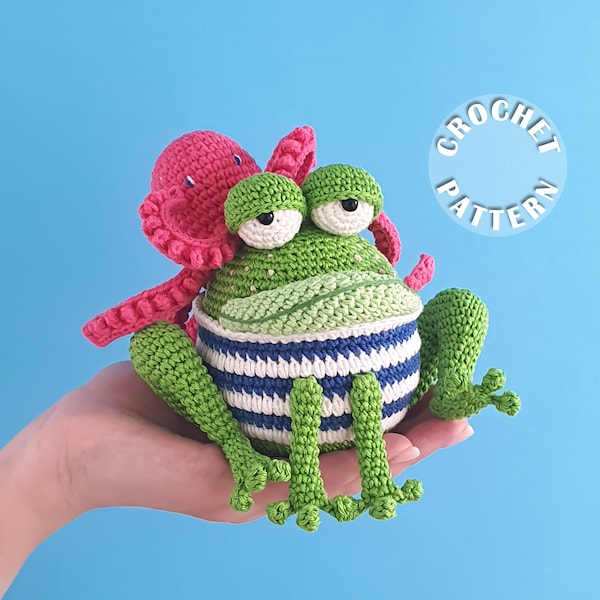 Häkelanleitung Miron der Frosch | Muster Oktopus | Amigurumi häkeln | PDF-Muster| geschrieben und Schritt für Schritt Fotos |