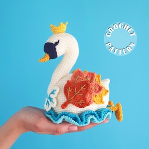 Crochet pattern Naomi the Swan | Amigurumi Crochet | PDF pattern| written and step by step photos |