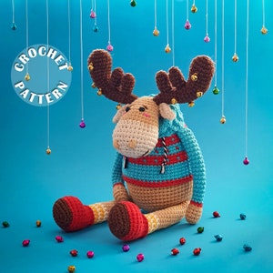 Crochet pattern Vova the Moose | Valentine&#39;s day crochet pattern | PDF pattern| written and step by step photos | crochet heart