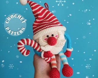 Crochet pattern Santa Claus | Christmas crochet pattern | PDF pattern| written and step by step photos | crochet lollipop candy