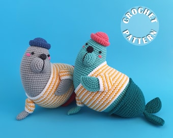 Crochet pattern Neville the Seal | Amigurumi Crochet | PDF pattern| written and step by step photos