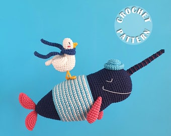 Crochet pattern Mari the Narwhal | Amigurumi Crochet | PDF pattern| written and step by step photos |