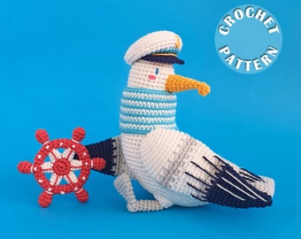 Crochet pattern Harry the Albatross | Amigurumi Crochet | PDF pattern| written and step by step photos