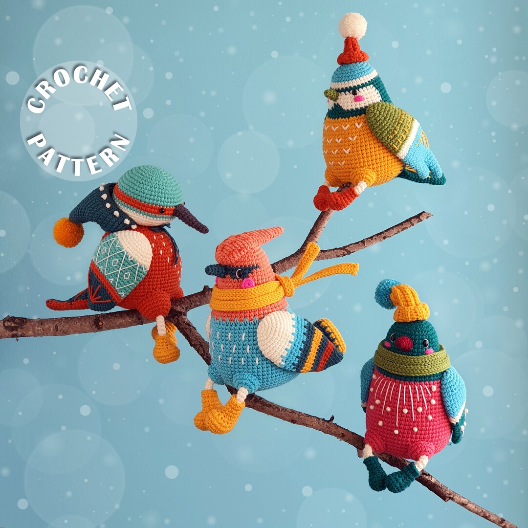 Birds of Winter 2 Amigurumi Crochet PDF Pattern for All 4 Toys Winter