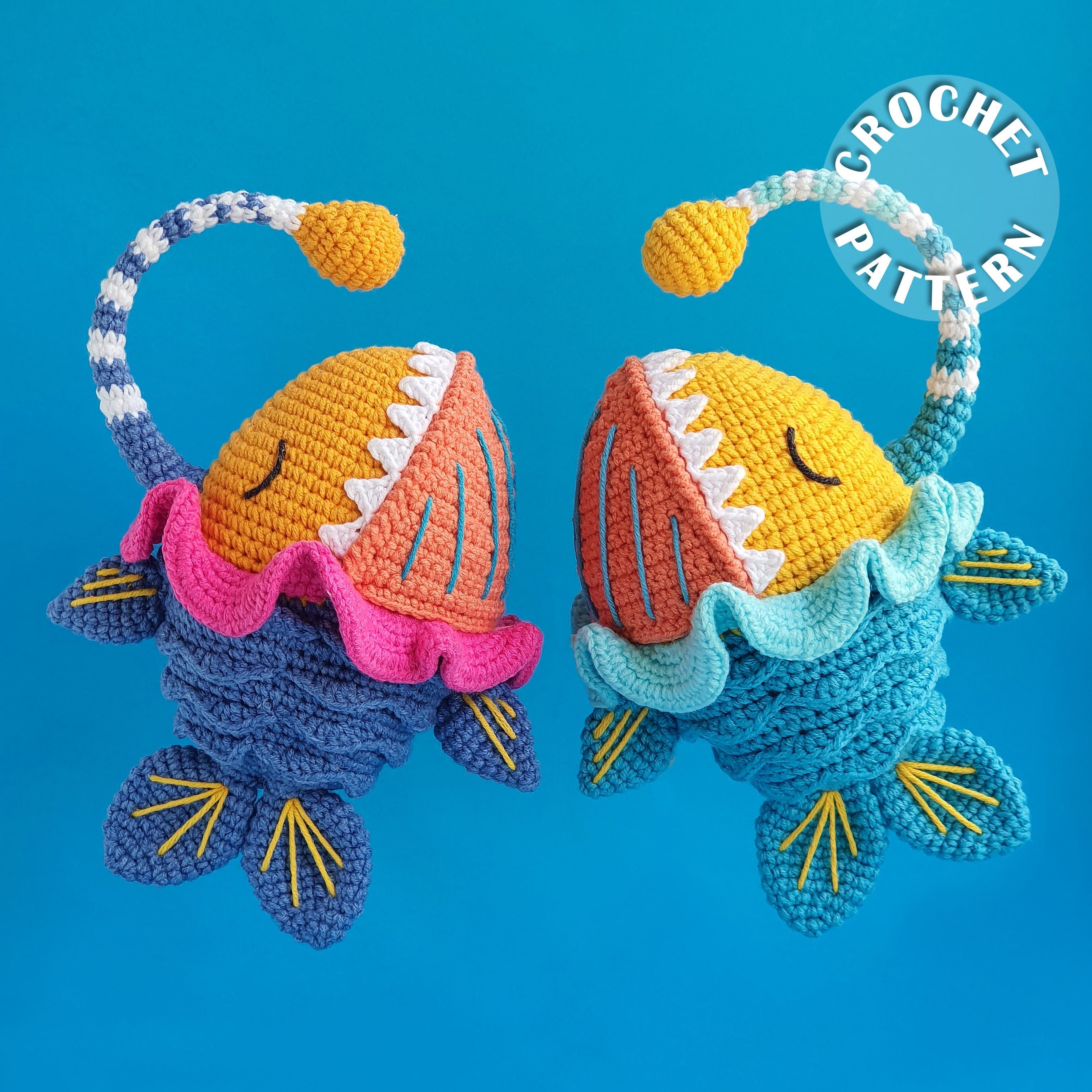Crochet Pattern Sunny the Angler Fish Amigurumi Crochet Etsy