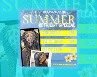 Summer Locs & Styles Flyer ,Social Media Dread Locks Flyer ,hair Flyer, Braids Flyer, Hair Flyer,Dreads