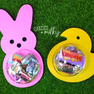 Peep Candy-houder SVG, Easter Dome-snoephouder, Bunny Dome-snoep, Chick Dome-snoep, Easter Basket Stuffers, gesneden bestand voor Cricut/silhouet