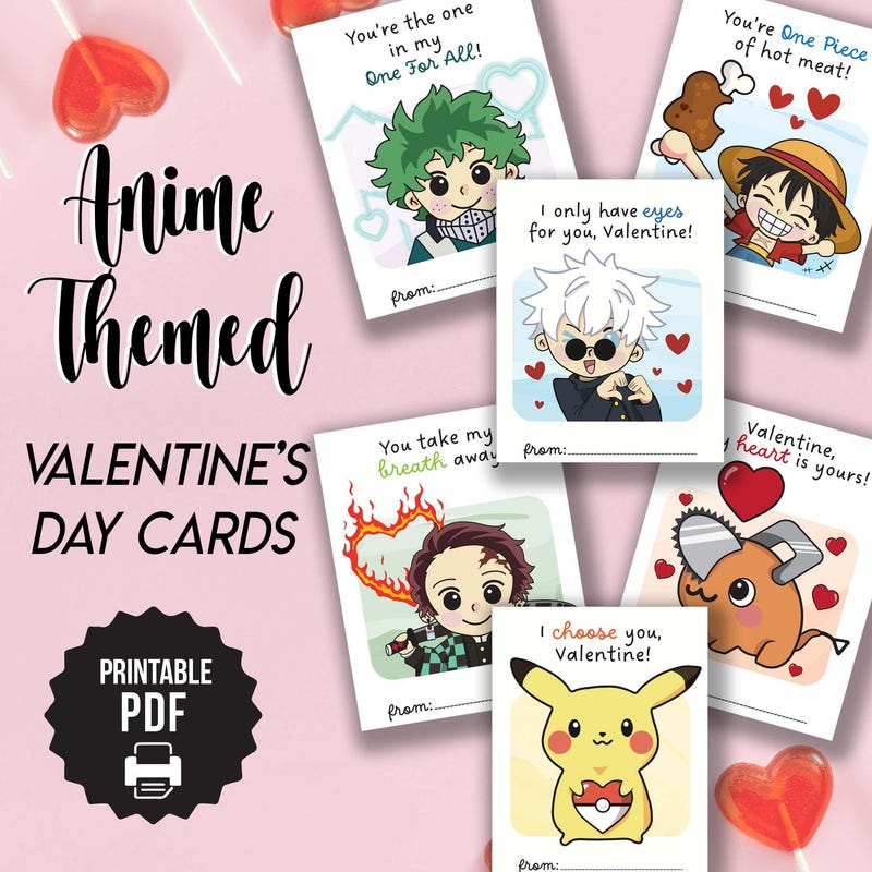 One Piece Anime Valentines Day Cards - Etsy