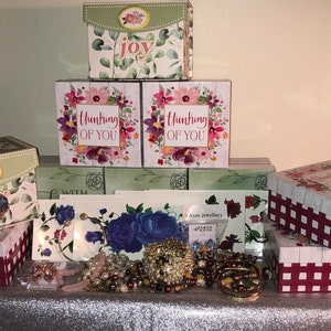 Bling it up! Tons of sparkle and textures. I also have some trinket/ cigarette boxes left. (8.00 each)