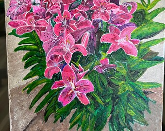 Summer Lily Landscape Art