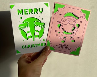 Duo de folie festive, lot de cartes de Noël, cartes de voeux