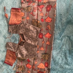 Pen kalamkari/ Fall attached/ comes with stitched Blouse/ 3 day delivery