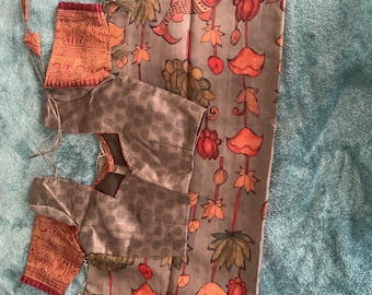 Pen kalamkari/ Fall attached/ comes with stitched Blouse/ 3 day delivery