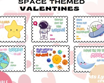 Space Themed Valentines | Valentinstag Printables