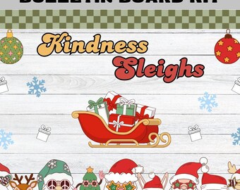 Kindness Sleighs Bulletin Board Kit, Christmas Bulletin Board, Holiday Elementary Bulletin Board Kit