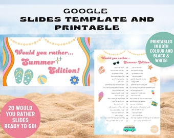 Sommer würdest du lieber, Google Slides, Klassenzimmer Spiele, Jahresende Spiele