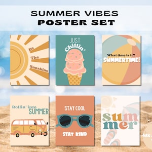 Boho Summer Vibes, Classroom Posters, Bulletin Board Poster Set, Classroom Decor Set