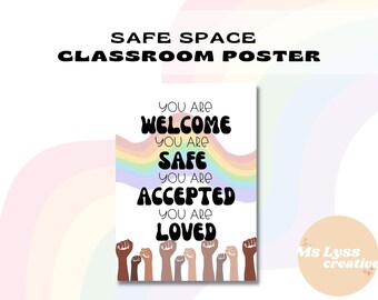Safe Space Classroom Poster, Everyone Is Welcome