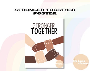Strong Together Poster, Inclusion, Diversity, Decor, Classroom Decor, Teacher Poster