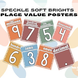 Place Value Posters, Elementary Classroom Posters, Class Decor, Bulletin Board