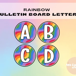 Rainbow Bulletin Board Letters | Classroom Decor | Bulletin Board Decor