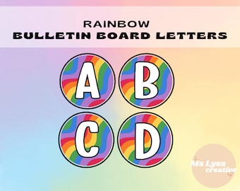 Rainbow Bulletin Board Letters | Classroom Decor | Bulletin Board Decor