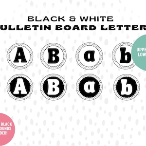 Black & White Speckle Bulletin Board Letters