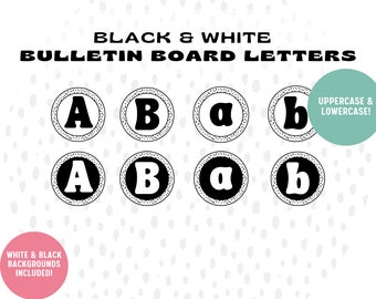 Black & White Speckle Bulletin Board Letters