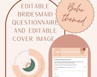 Boho Bridesmaid Questionnaire - Editable Google Form