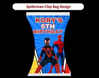 Spiderman Chip Bag | Superhero Custom Chip Bags