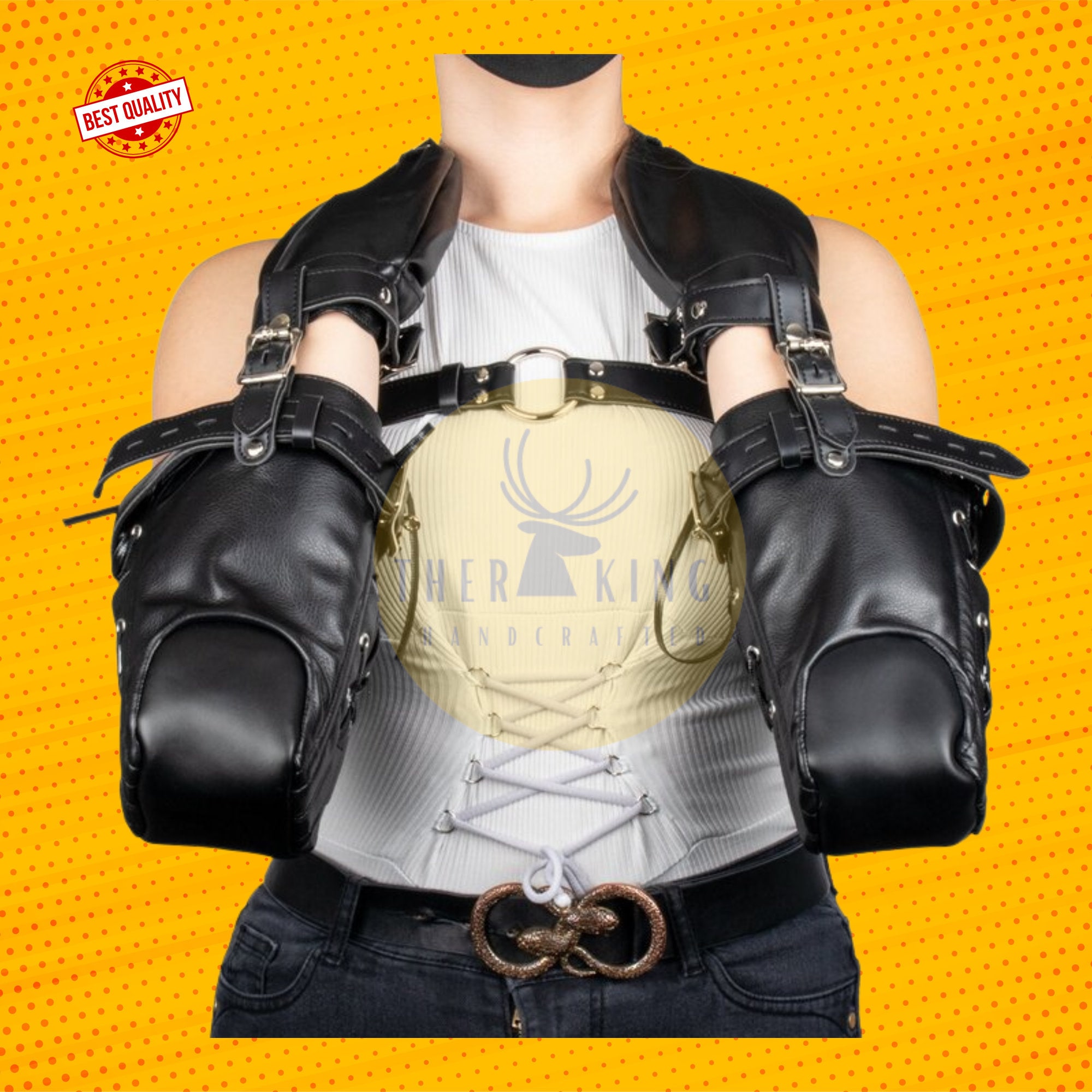 Seductive BDSM Bondage Leather Pet Crawler Arm Binder Restraint Bondages Restraint BDSM Bondage