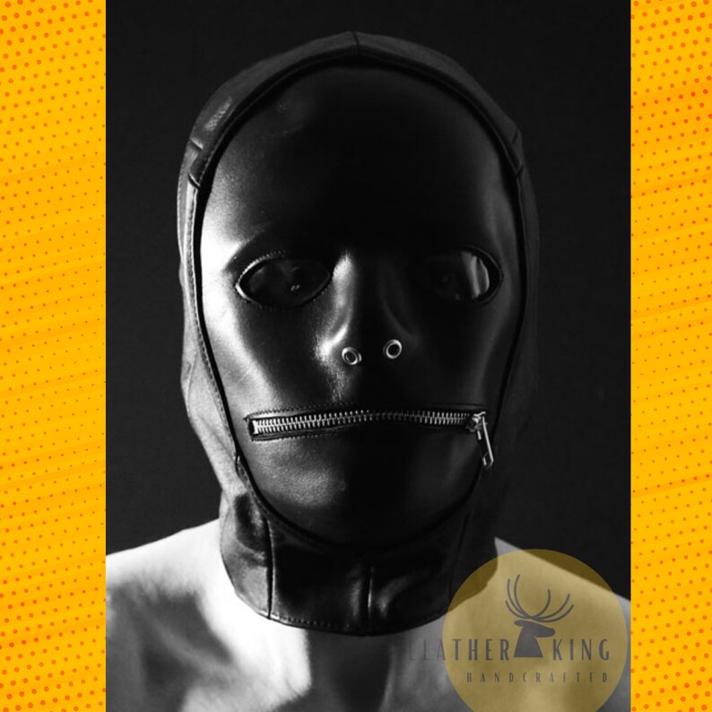 Leather BDSM Demon Gimp Full Face Mask BDSM Leather Bondage Etsy UK