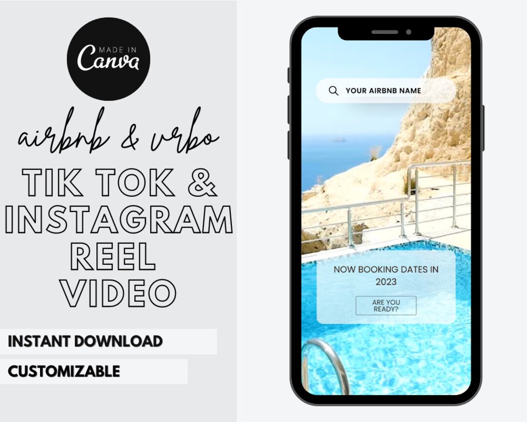 Airbnb Social Media Templates, Airbnb Social Media Video, Tik Tok Frame, Airbnb Marketing