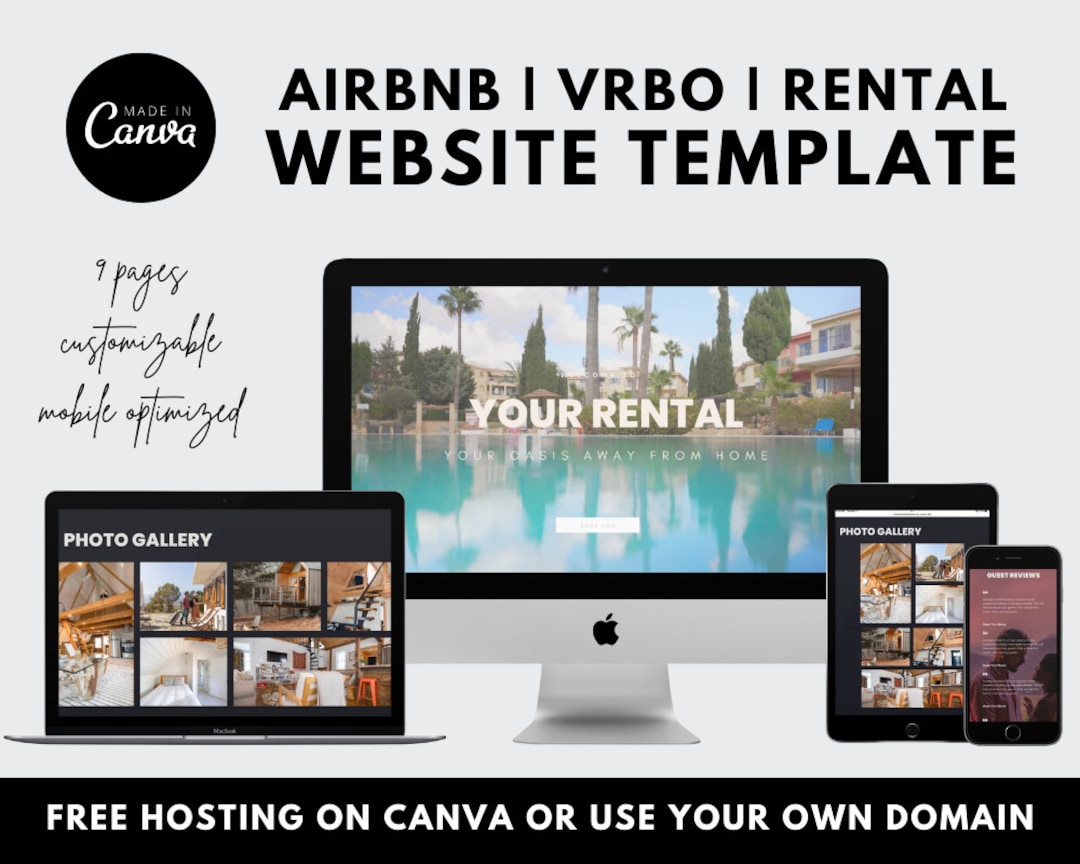 Modern Airbnb Website Template Design, Canva Website Template, Airbnb Modern Airbnb Website Template Design, Canva Website Template, Airbnb