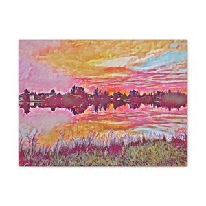 Sky On Fire Canvas Digital Painting, Bozeman Montana