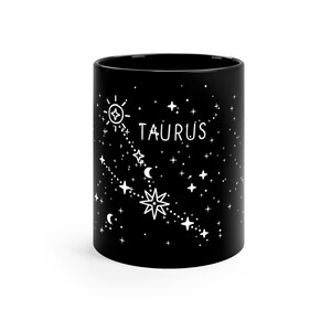 Taza del Zodíaco Tauro, taza de café del Zodíaco, taza de Tauro, regalo de cumpleaños de Tauro, taza del zodiaco Tauro